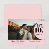 Modern Simple Photo Blush Pink Wedding Save The Date (Vorne/Hinten)