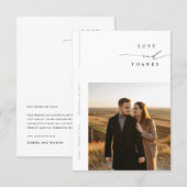 Modern Simple Photo Budget Wedding Dankeskarte (Vorne/Hinten)