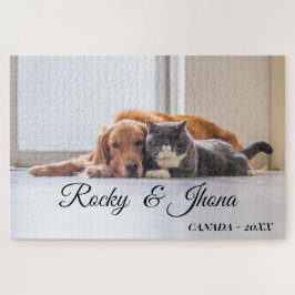 Modern Simple Photo DOG AND CAT Puzzle