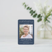Modern Simple Photo Funeral Memorial Prayer Cards Visitenkarte (Stehend Vorderseite)