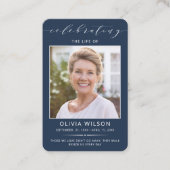 Modern Simple Photo Funeral Memorial Prayer Cards Visitenkarte (Vorderseite)