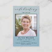 Modern Simple Photo Funeral Memorial Prayer Cards Visitenkarte (Vorderseite)