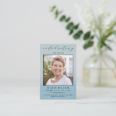 Modern Simple Photo Funeral Memorial Prayer Cards Visitenkarte (Stehend Vorderseite)
