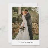 Modern Simple Photo Photo Wedding Invitation Einladung (Rückseite)