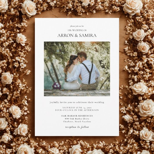 Modern Simple Photo Photo Wedding Invitation Einladung