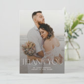Modern simple photo wedding DIGITAL thank you card Einladung (Stehend Vorderseite)