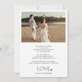 Modern simple photo wedding DIGITAL thank you card Einladung (Rückseite)