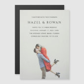 Modern Simple Photo Wedding Magneteinladung (Vorne/Hinten)