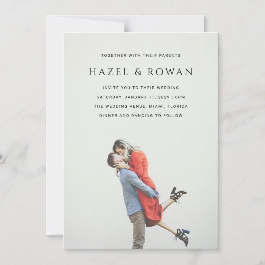 Modern Simple Photo Wedding Magneteinladung (Vorderseite)