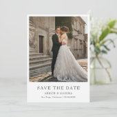 Modern Simple Photo Wedding QR Save The Date (Stehend Vorderseite)