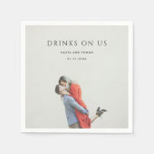 Modern Simple Photo Wedding Serviette (Vorderseite)