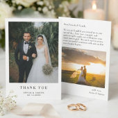 Modern Simple Photo Wedding Thank You Card  Dankeskarte