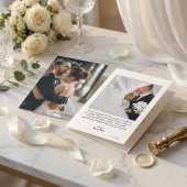 Modern Simple Photo Wedding Thank You Card W Note Dankeskarte