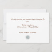 Modern Simple Pinecone Frohe Weihnachtsgeschäft Feiertagskarte (Rückseite)