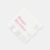 Modern Simple Pink Birthday Serviette (Ecke)