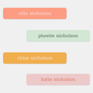 Modern Simple Pink Girl Waterproof Name Etiketten