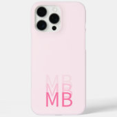 Modern Simple Pink Initial Monogram Case-Mate iPhone Hülle (Rückseite)