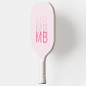 Modern Simple Pink Initial Monogram Pickleball Schläger (Links)