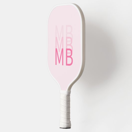 Modern Simple Pink Initial Monogram Pickleball Schläger (Links)