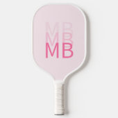Modern Simple Pink Initial Monogram Pickleball Schläger (Vorderseite)