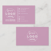 Modern Simple Pink Logo Custom Icons Social Media Visitenkarte (Vorne/Hinten)