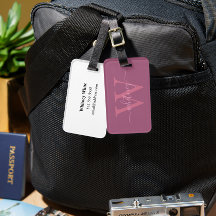 Modern Simple Pink Monogram Name & Initial