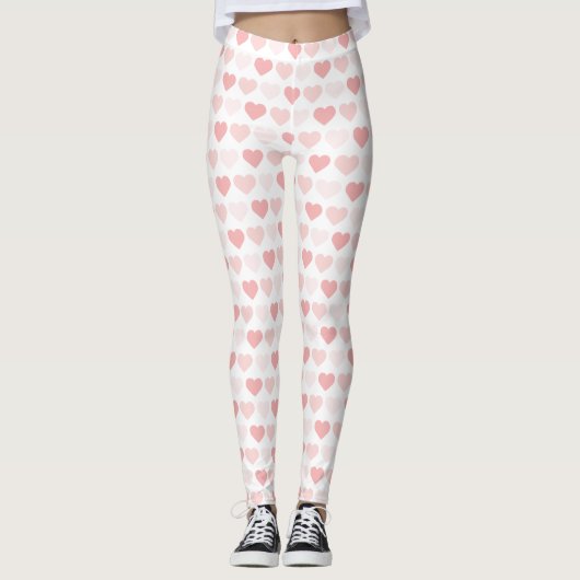 Modern Simple Pink Peach Hearts Leggings (Vorderseite)