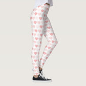 Modern Simple Pink Peach Hearts Leggings (Rechts)