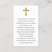 Modern Simple Prayer Photo Sympathy Cards Visitenkarte (Rückseite)
