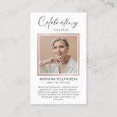 Modern Simple Prayer Photo Sympathy Cards Visitenkarte (Vorderseite)