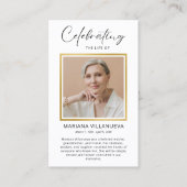 Modern Simple Prayer Photo Sympathy Cards Visitenkarte (Vorderseite)