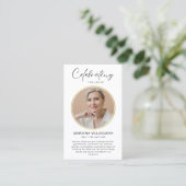 Modern Simple Prayer Photo Sympathy Cards Visitenkarte (Stehend Vorderseite)