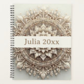 Modern Simple Pretty Cute Beige Mandala Planer (Vorderseite)