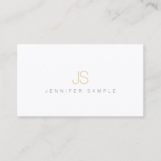 Modern Simple Professional Elegant Gold Monogram Visitenkarte (Vorderseite)