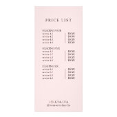 Modern Simple Professional Logo Menu Price List Werbekarte (Hinten)