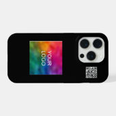 Modern Simple QR Code Upload Logo-Werbeaktion iPhone Hülle (Rückseite (Horizontal))