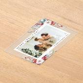 Modern Simple Red Berries | Photo Christmas Card Acryleinladungen (Ablage )