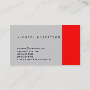 Modern Simple Red Gray Consultant Business Card Visitenkarte