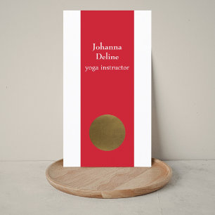 Modern Simple Red Imitats Cooper Circle Yoga Studi Visitenkarte