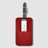 Modern Simple Red Monogram Name - Gepäckmarke Gepäckanhänger (Vorderseite Vertikal)