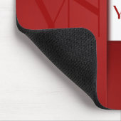 Modern Simple Red Monogram Name - Mousepad (Ecke)