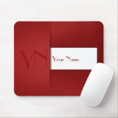 Modern Simple Red Monogram Name - Mousepad (Mit Mouse)