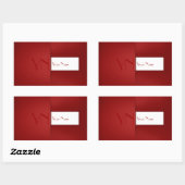 Modern Simple Red Monogram Name Rechteckiger Aufkleber (Blatt)
