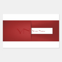 Modern Simple Red Monogram Name