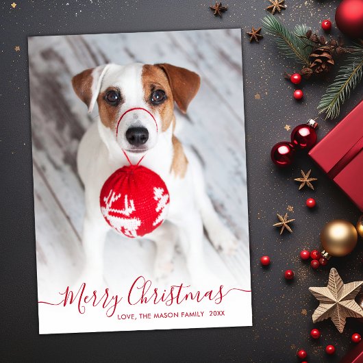 Modern Simple Red Script 2 Foto Weihnachten