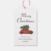 Modern Simple Red Truck Weihnachten Geschenkanhänger (Vorderseite)