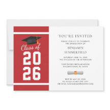 Modern Simple Red White Abschluss 2025