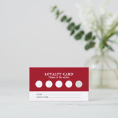Modern Simple Red White Salon Loyalty Card Treuekarte (Stehend Vorderseite)