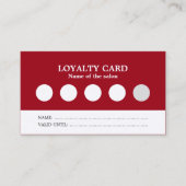 Modern Simple Red White Salon Loyalty Card Treuekarte (Vorderseite)