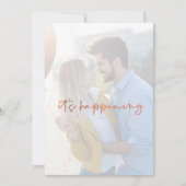 Modern Simple Rose Gold Script Es ist Ereignis Save The Date (Vorderseite)